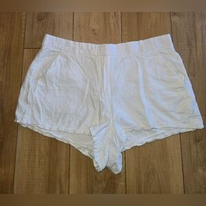 Abercrombie Curve Love White Linen-Blend Shorts Sz 33 / 16